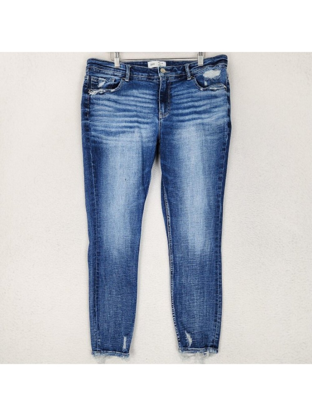 BKE Jeans Womens 33 Blue Mid Rise Payton Ankle Skinny Distressed Universal Fit